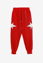 Pantalón jogger Wings con parches de estrellas y cadena lateral | MWM [PS_COLORS:RED]