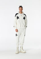 Pantalón jogger Wings con parches de estrellas y cadena lateral | MWM [PS_COLORS:WHITE]