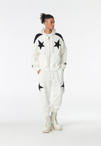 Pantalón jogger Wings con parches de estrellas y cadena lateral | MWM [PS_COLORS:WHITE]
