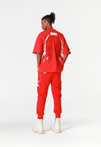 Camiseta Wings de corte relajado con estrellas frontales y doble parche de alas en la espalda | MWM [PS_COLORS:RED]