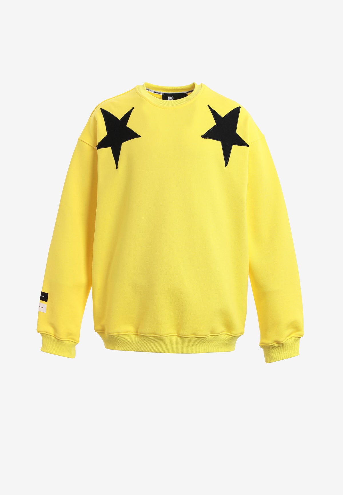 Sudadera Wings de corte relajado con estrellas frontales y doble parche de alas en la espalda | MWM [PS_COLORS:YELLOW]
