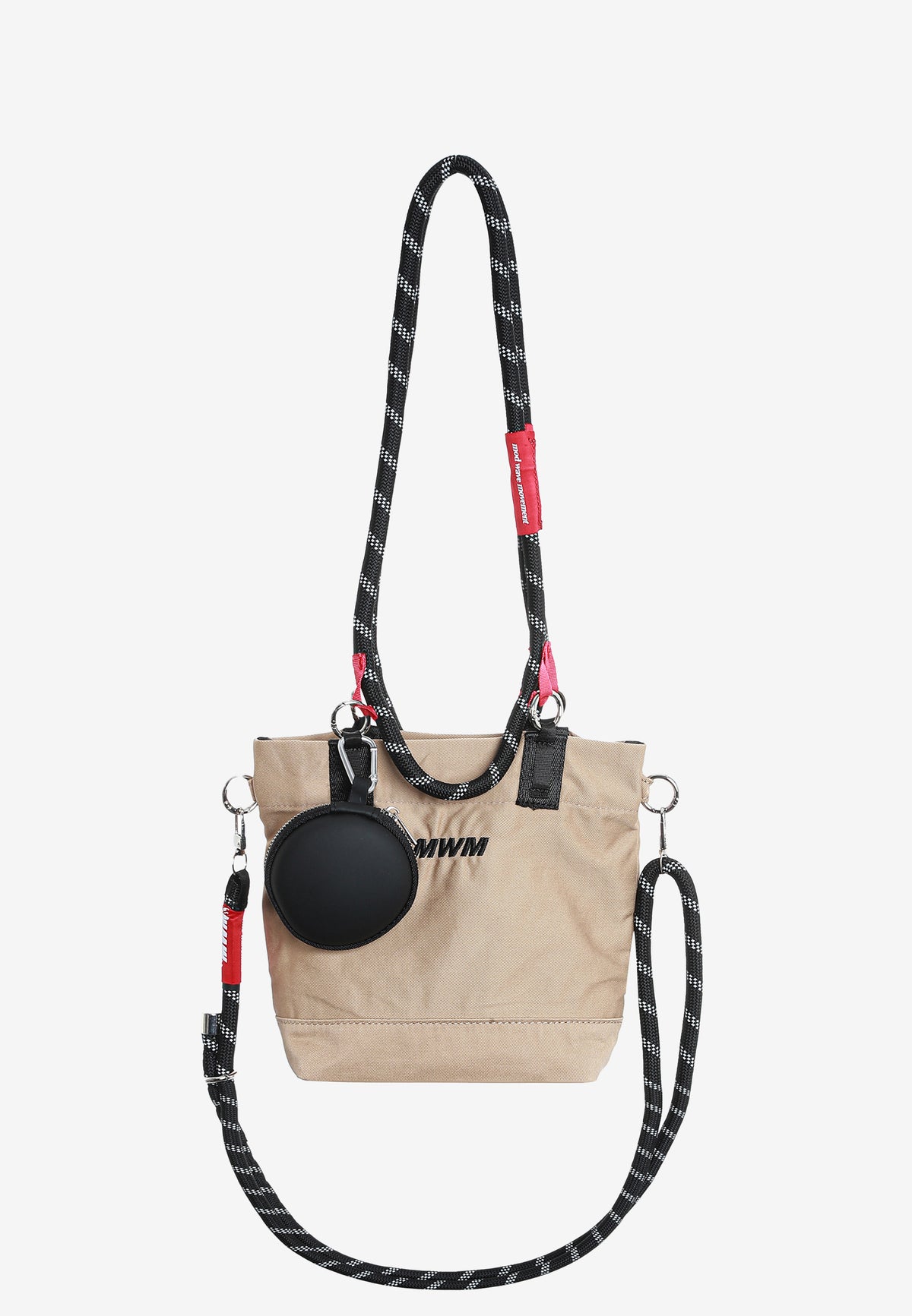 Bolso bandolera con asas de cordón y monedero redondo | MWM [PS_COLORS:BEIGE]