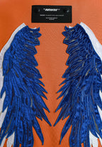 Sudadera de niño Wings de corte relajado con estrellas frontales y doble parche de alas en la espalda | MWM [PS_COLORS:ORANGE]