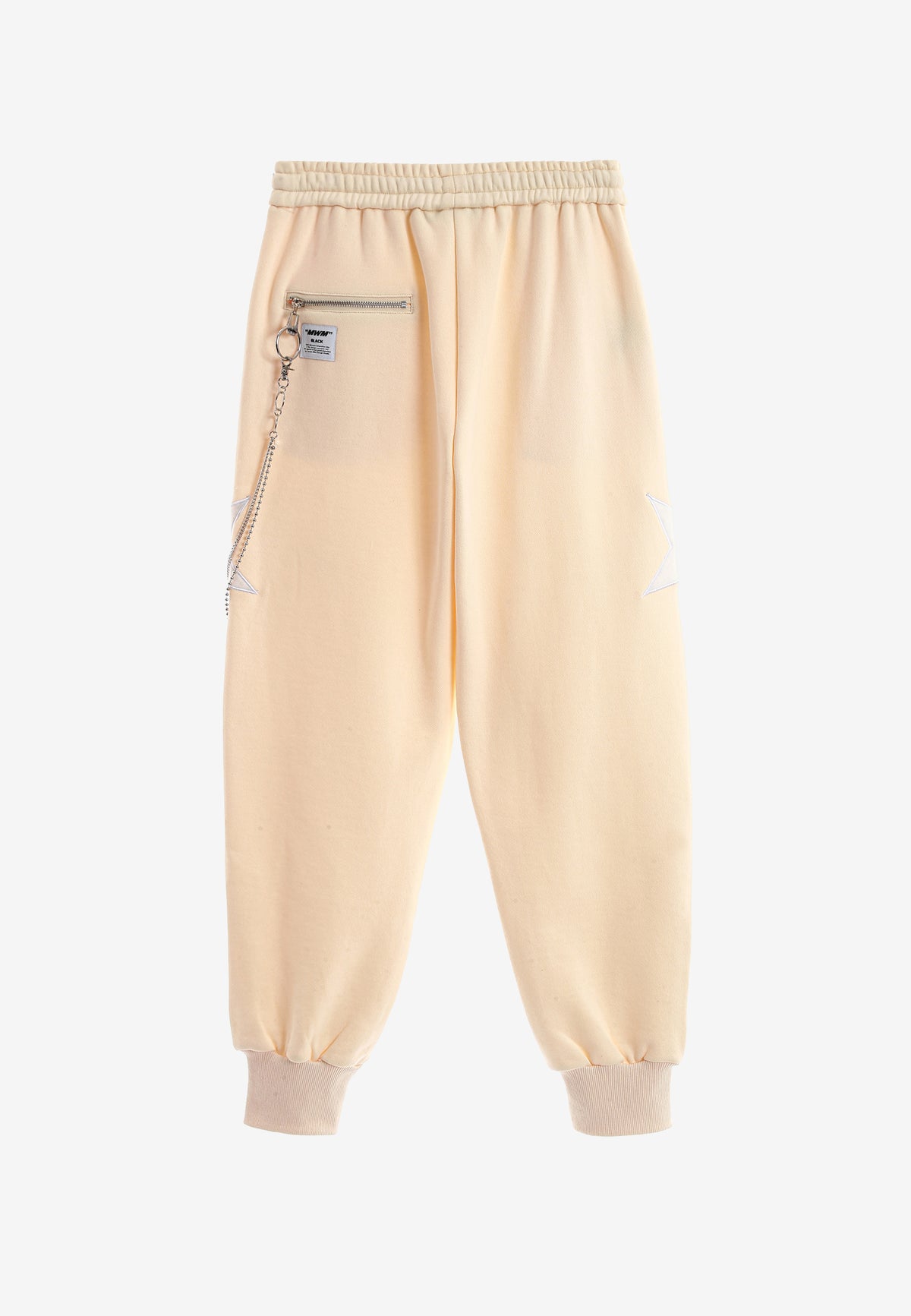 Pantalón jogger de niño Wings con parches de estrellas y cadena lateral | MWM [PS_COLORS:BEIGE]