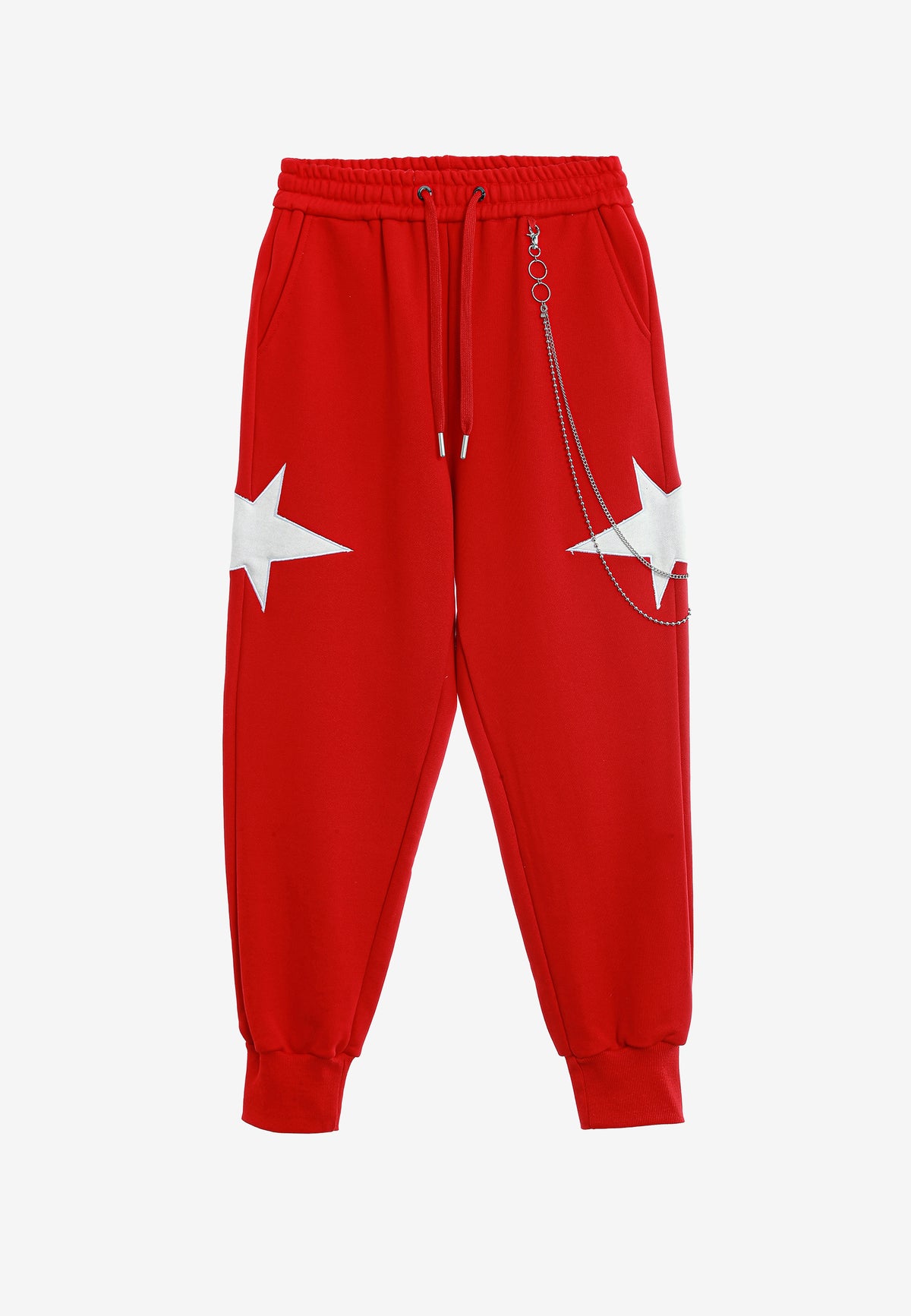 Pantalón jogger de niño Wings con parches de estrellas y cadena lateral | MWM [PS_COLORS:RED]