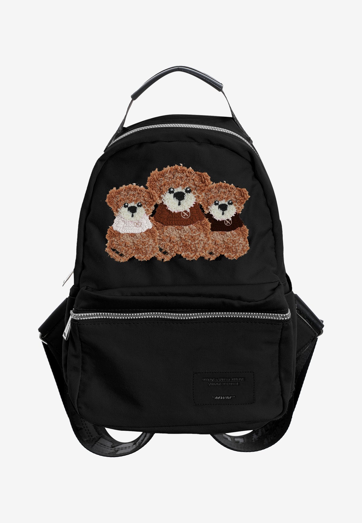 Mini mochila con osos Teddy y bolsillo frontal | MWM [PS_COLORS:BLACK]