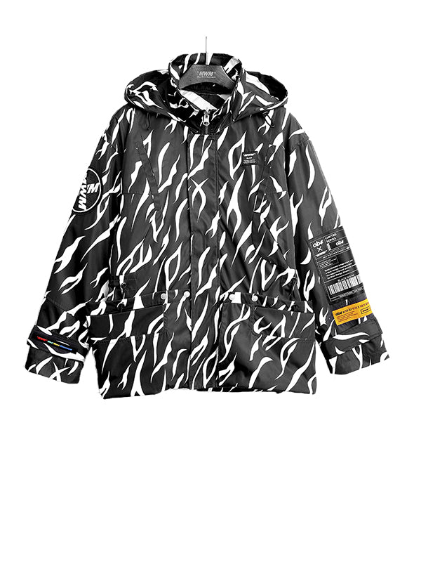 ANIMAL PRINT PUFFER PARKA