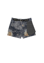 MWM DENIM SHORTS WITH LEATHER DETAIL