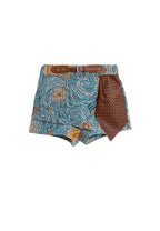 MWM DENIM SHORTS WITH LEATHER DETAIL