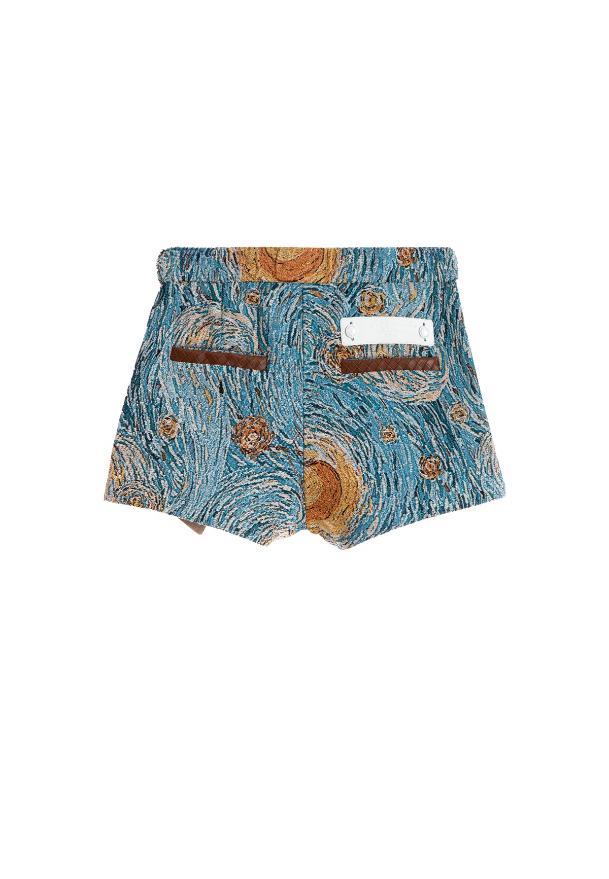 MWM DENIM SHORTS WITH LEATHER DETAIL