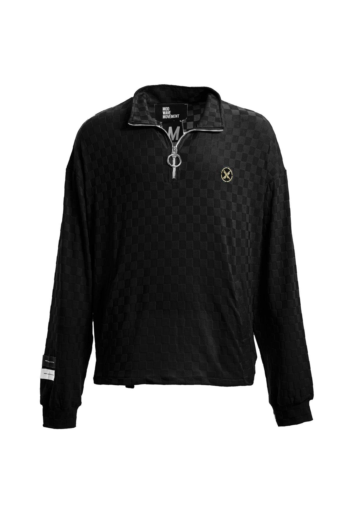 Chaqueta de media cremallera con textura de cuadros | MWM