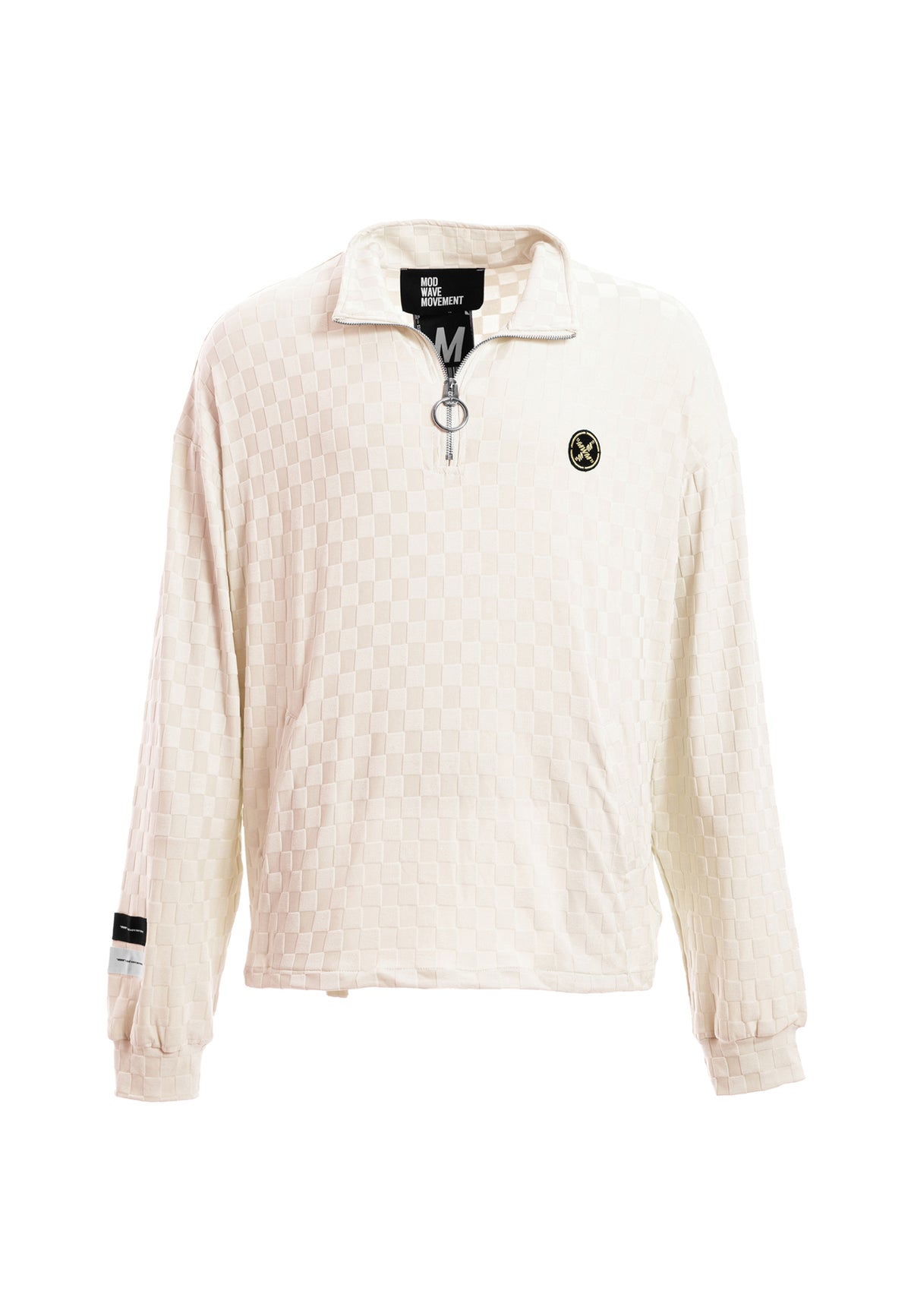 Chaqueta de media cremallera con textura de cuadros | MWM