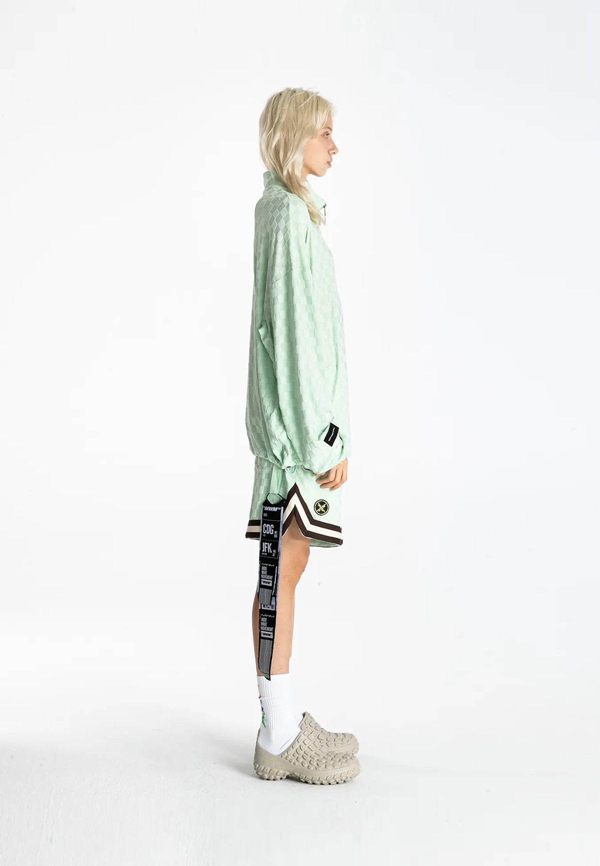 Chaqueta de media cremallera con textura de cuadros | MWM