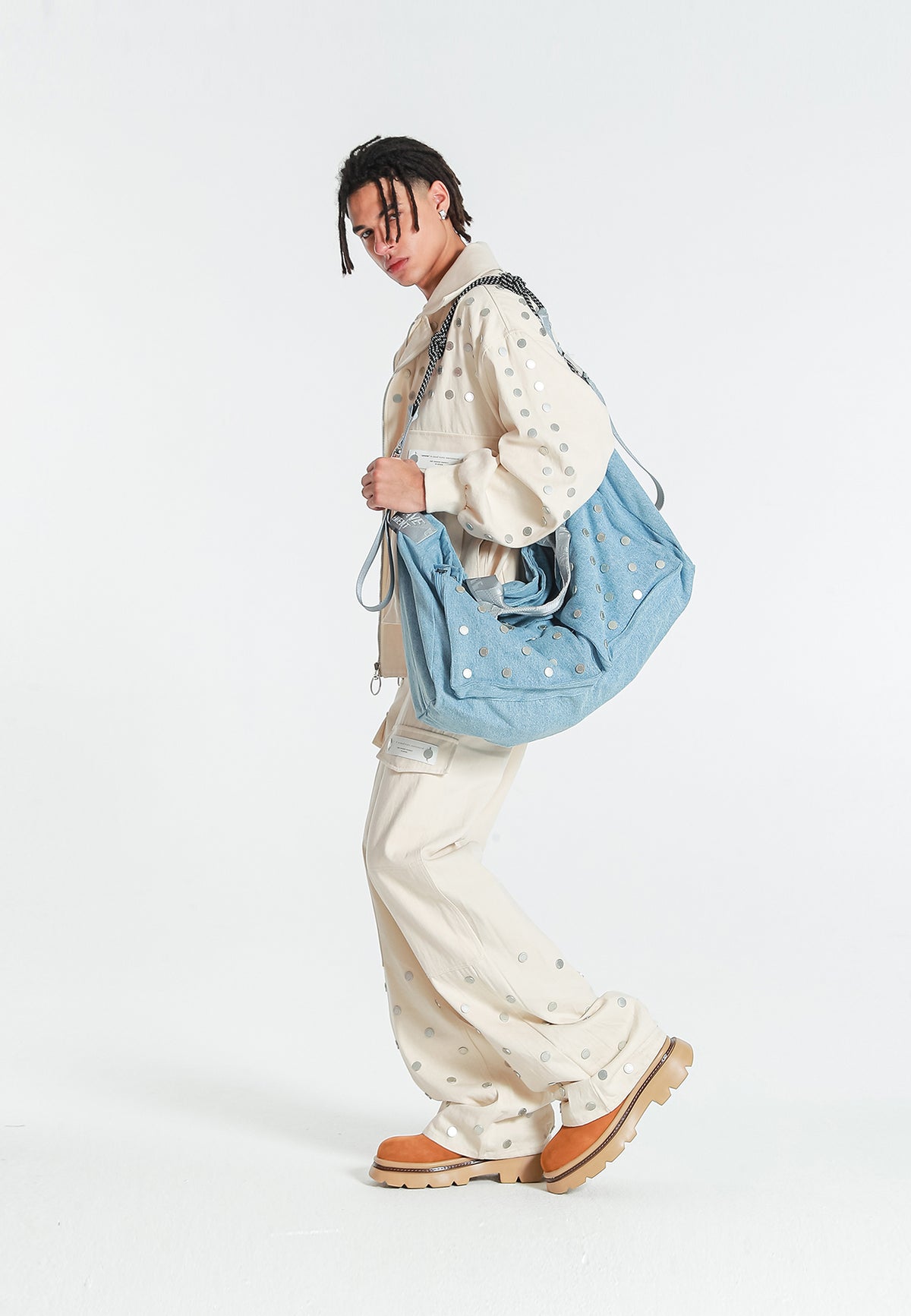 MWM DENIM BAG WITH METAL BUTTONS
