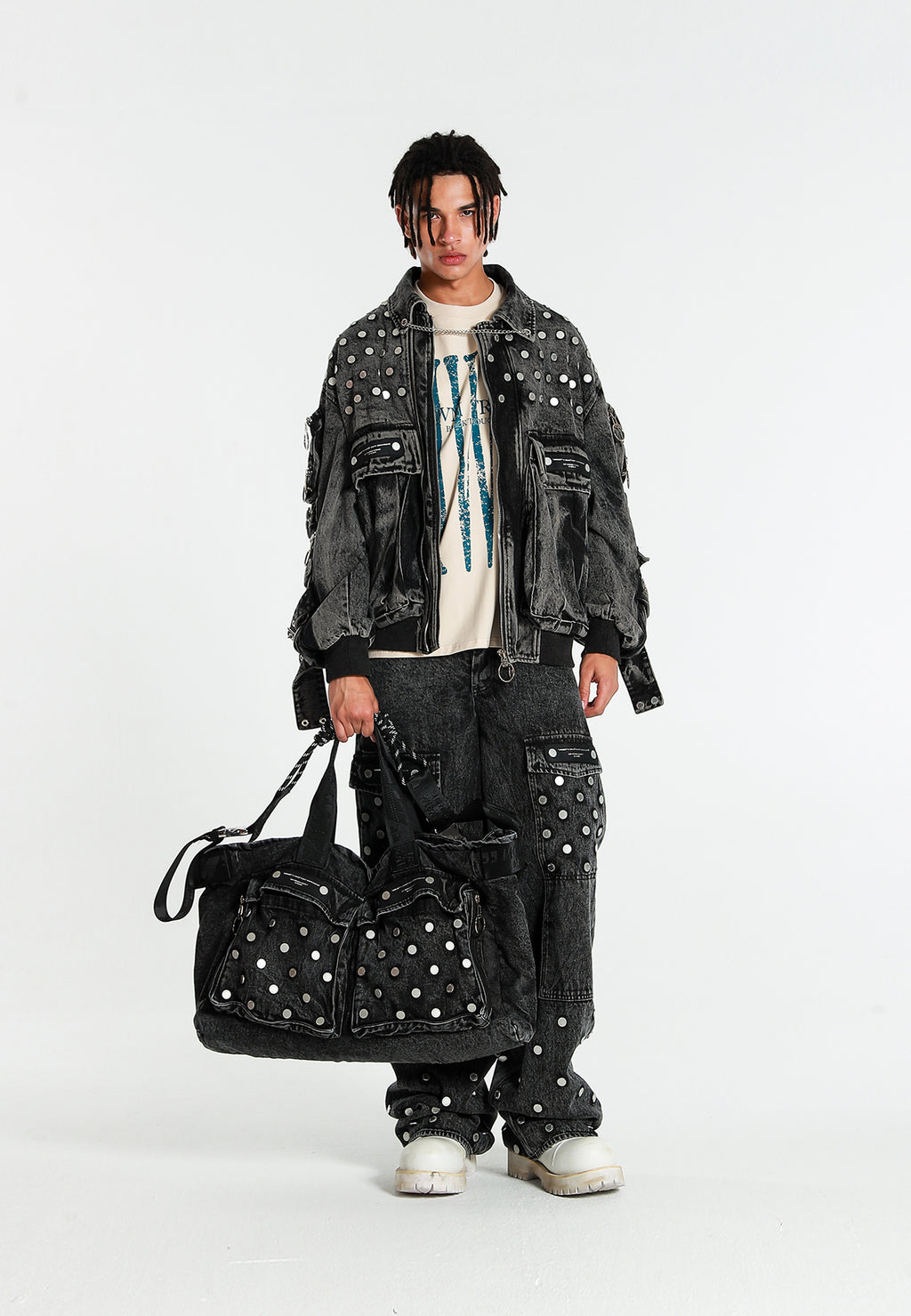 MWM DENIM BAG WITH METAL BUTTONS
