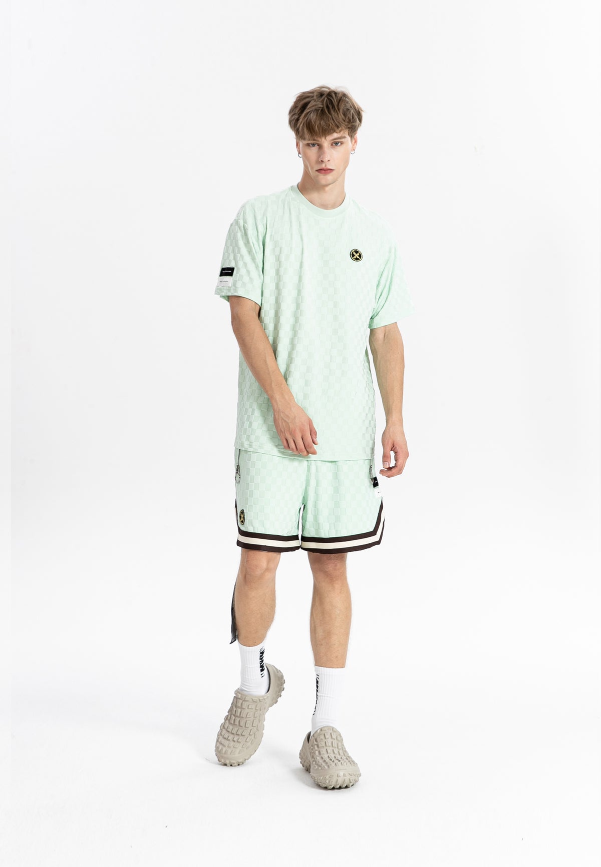 MWM SOFT FABRIC PLAID PRINT T-SHIRT