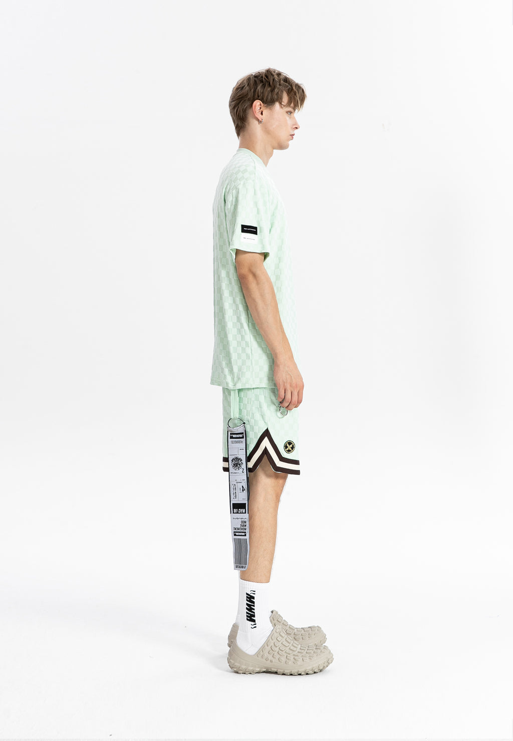 MWM SOFT FABRIC PLAID PRINT T-SHIRT