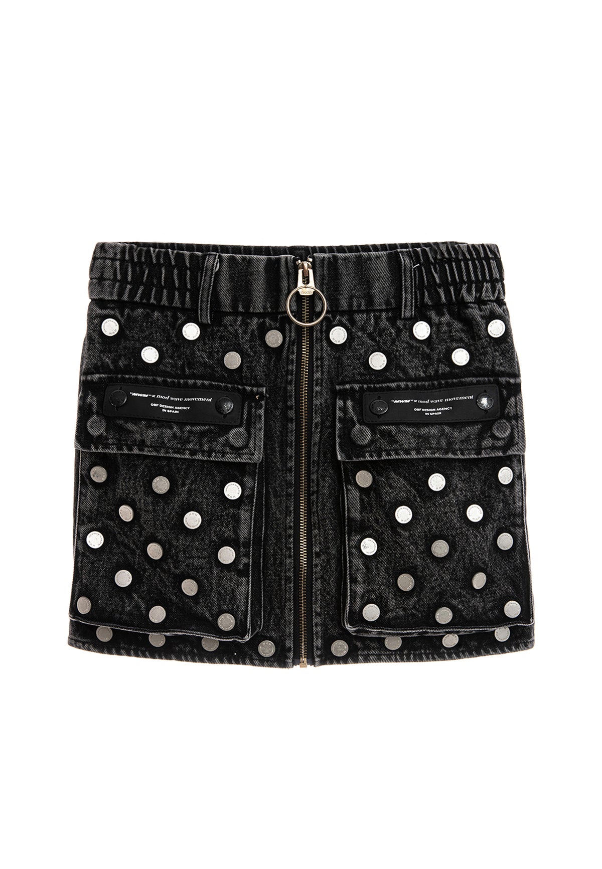 MWM DENIM MINI SKIRT WITH BUTTON DETAIL