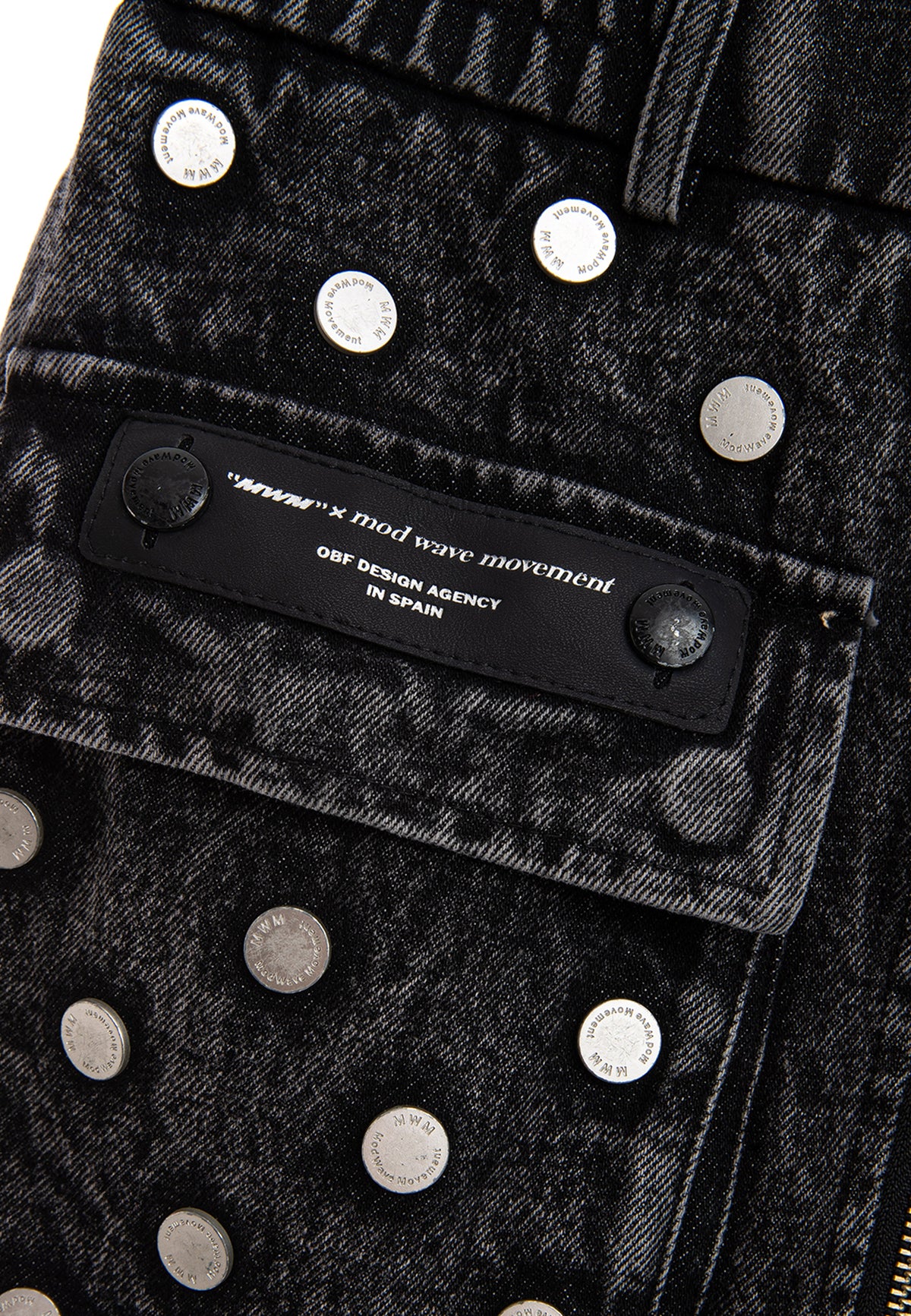 MWM DENIM MINI SKIRT WITH BUTTON DETAIL