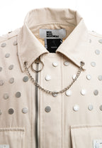 MWM OVERSIZE DENIM JACKET WITH BUTTON DETAIL