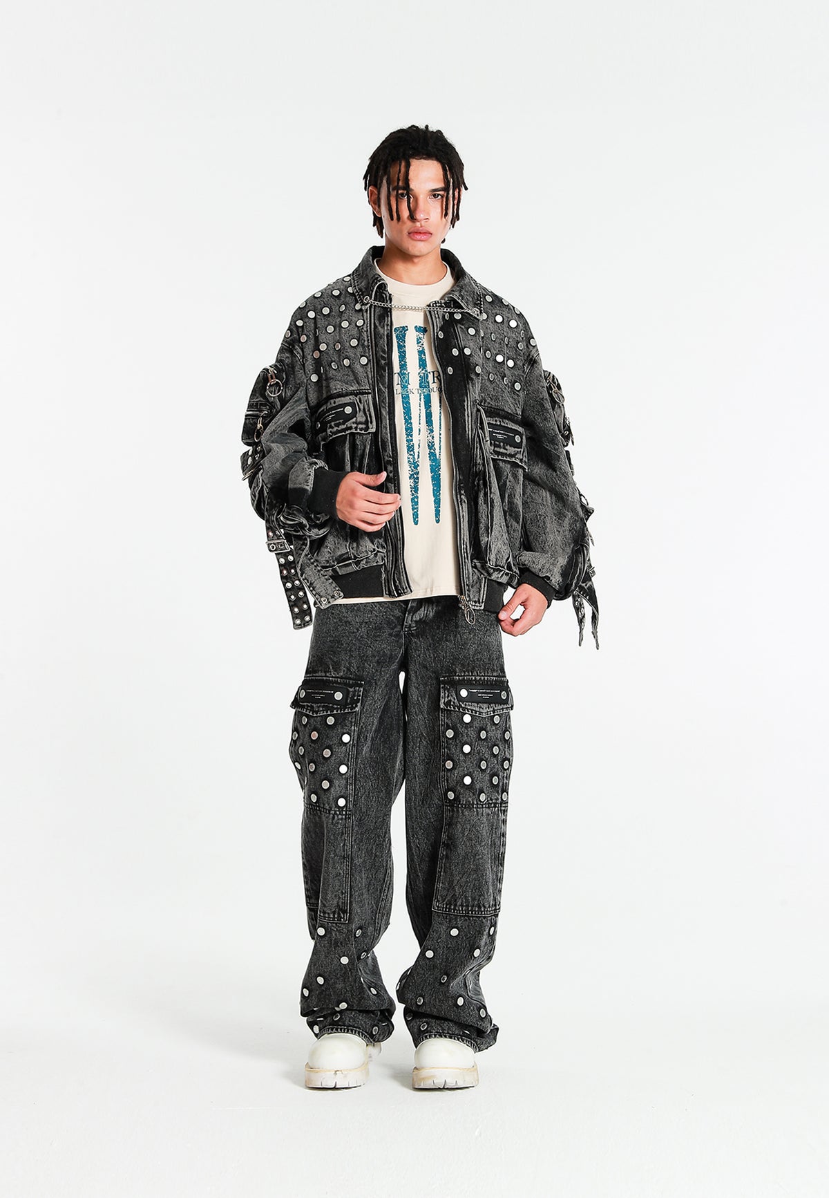 OVERSIZED DENIM JACKET MWM WITH BUTTON DETAIL