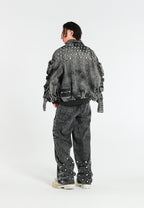 OVERSIZED DENIM JACKET MWM WITH BUTTON DETAIL