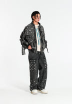 OVERSIZED DENIM JACKET MWM WITH BUTTON DETAIL