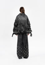 OVERSIZED DENIM JACKET MWM WITH BUTTON DETAIL