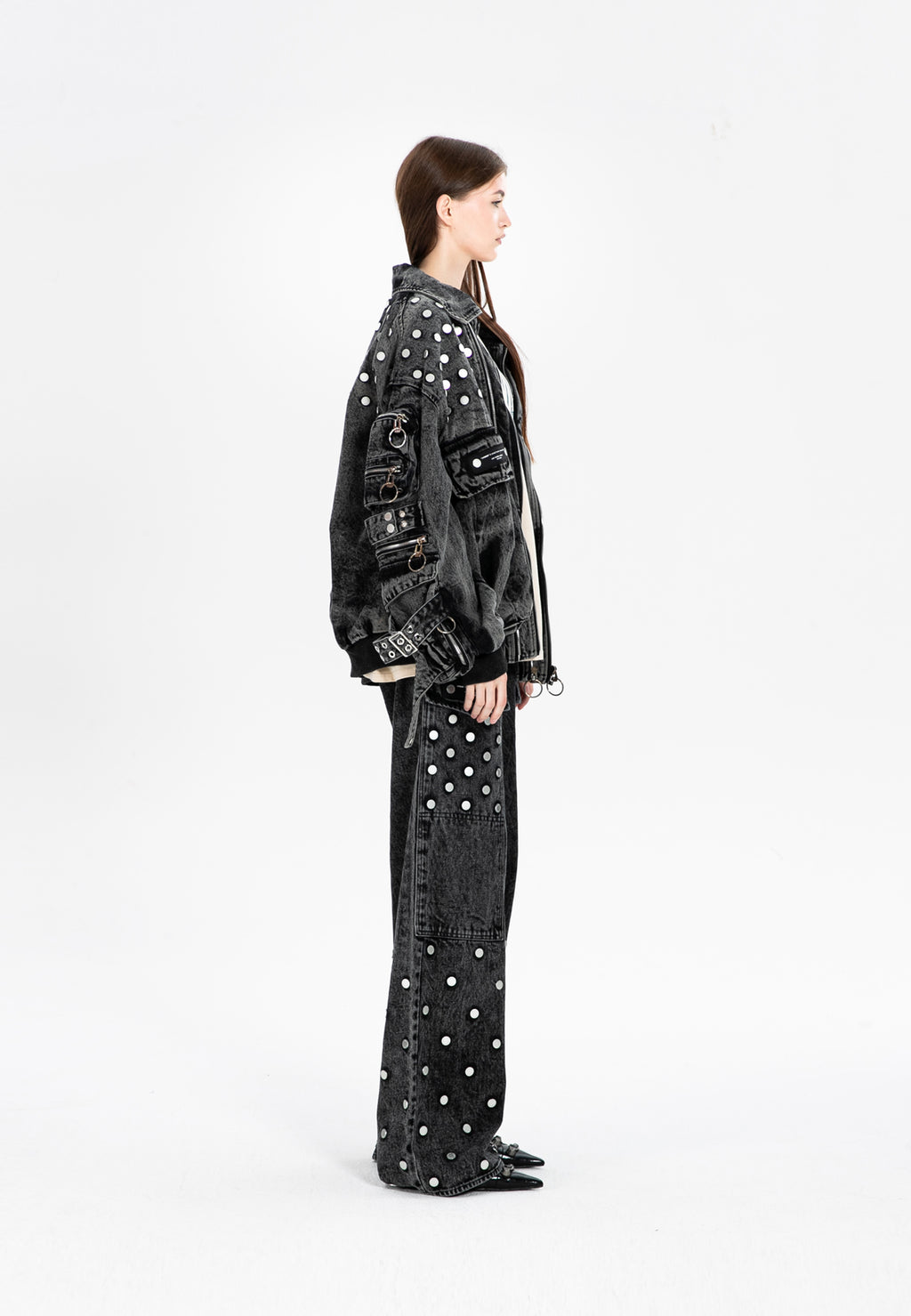 OVERSIZED DENIM JACKET MWM WITH BUTTON DETAIL