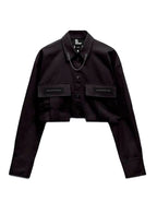 CROPPED SHIRT WITH CHAIN