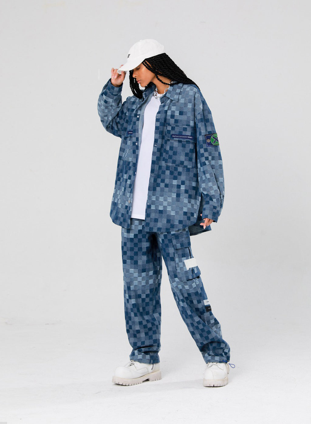 MWM CHECKED DENIM TROUSERS