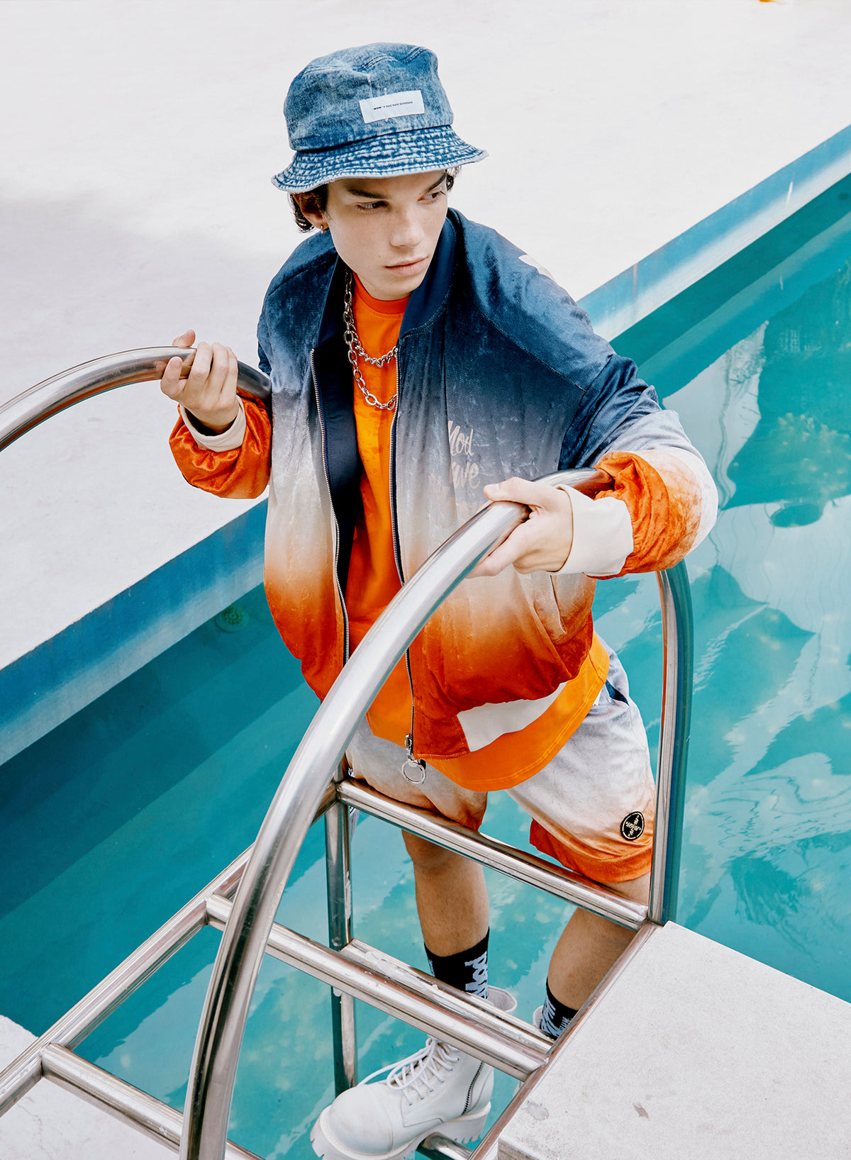 REVERSIBLE BOMBER JACKET MWM OMBRE EFFECT
