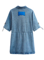 DENIM DRESS MWM TEDDY BEAR