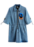 DENIM DRESS MWM TEDDY BEAR