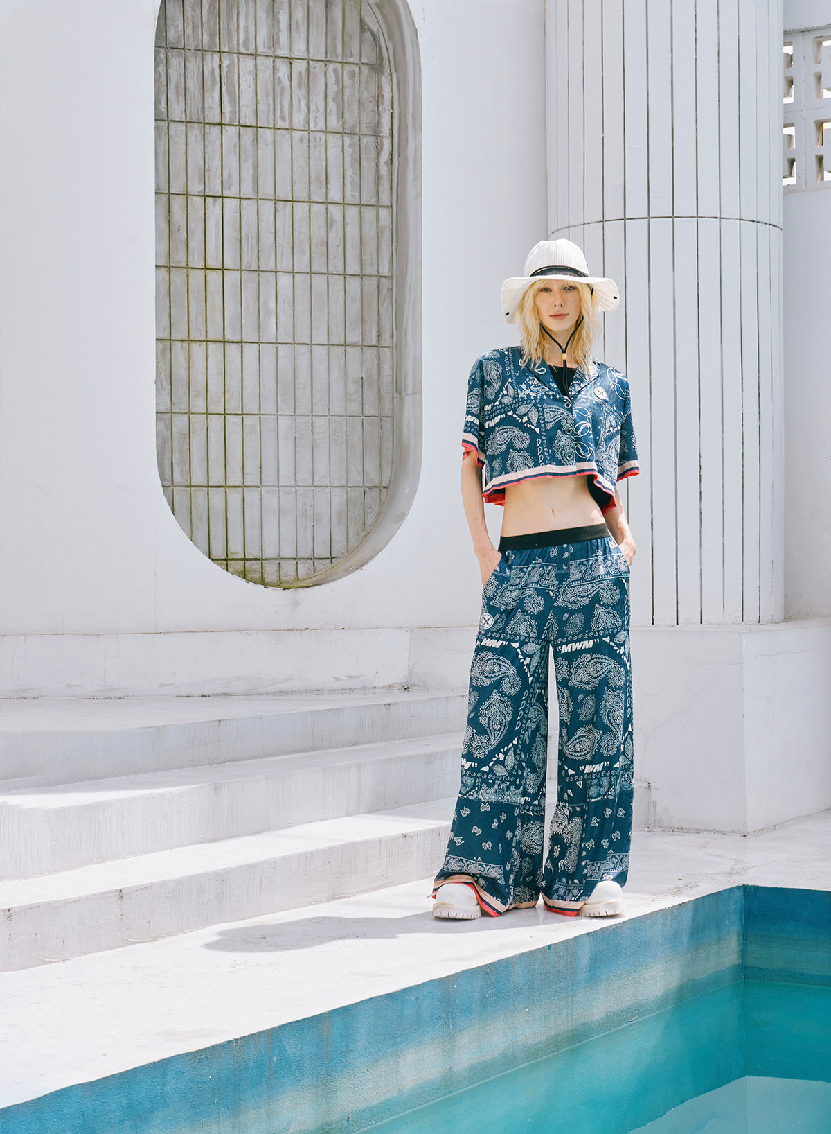 MWM BANDANA WIDE-LEG TROUSERS
