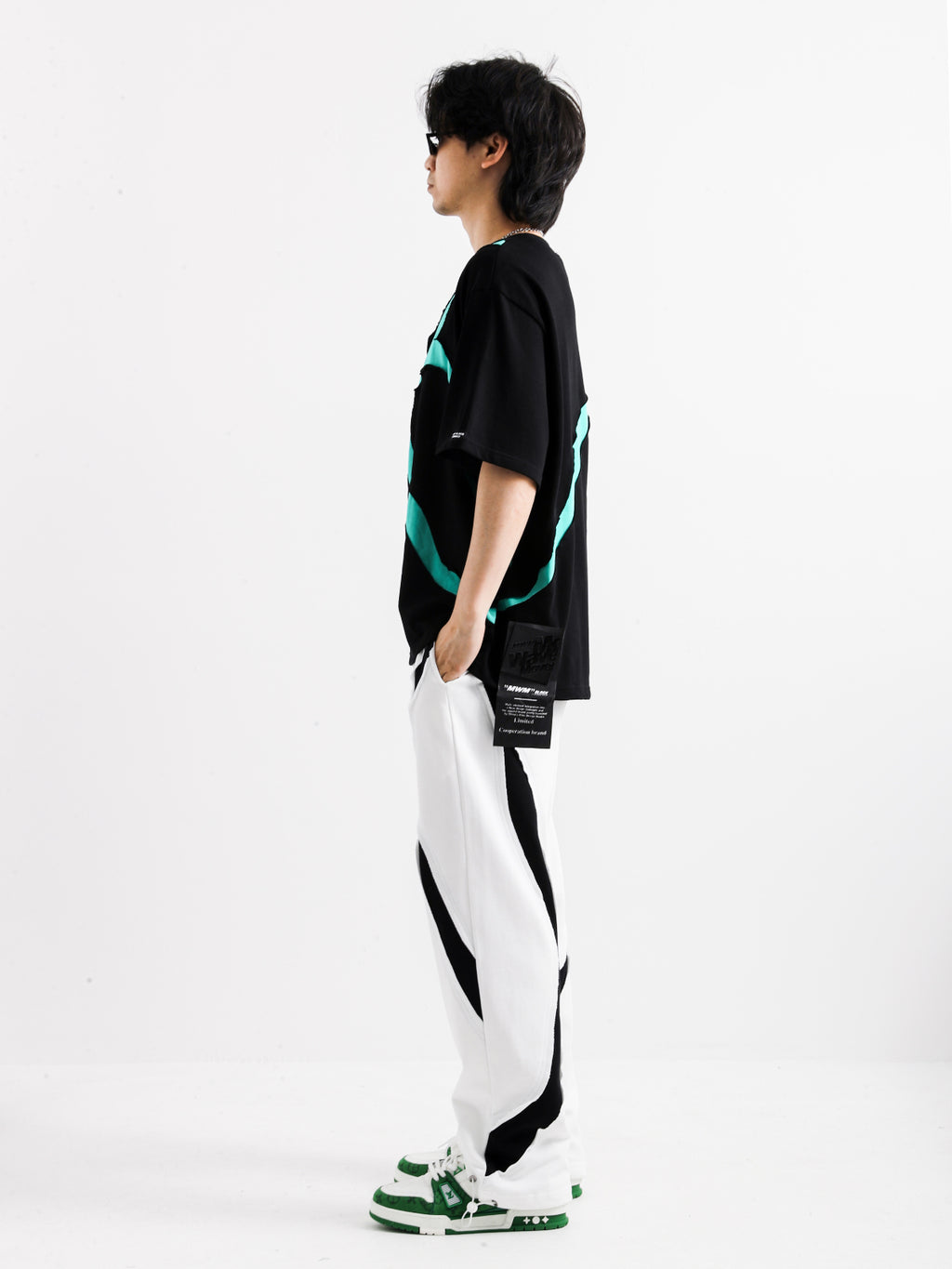 BLACK AND WHITE TROUSERS