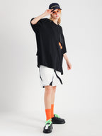 BLACK AND WHITE BERMUDA SHORTS