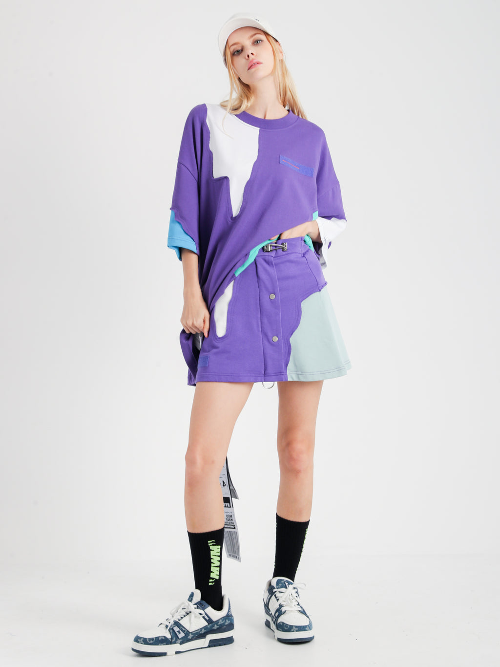 COLOR BLOCK SKIRT