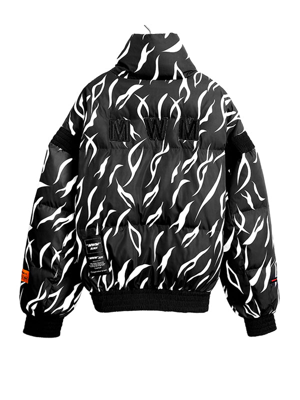 ANIMAL PRINT PUFFER COAT