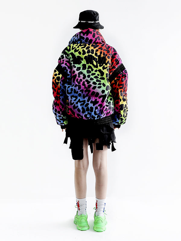 ANIMAL PRINT PUFFER COAT