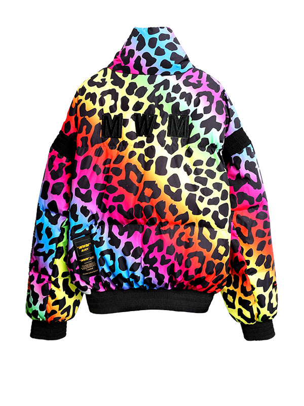 ANIMAL PRINT PUFFER COAT