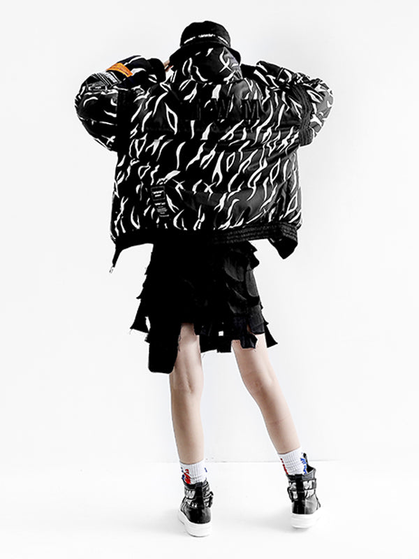 ANIMAL PRINT PUFFER COAT