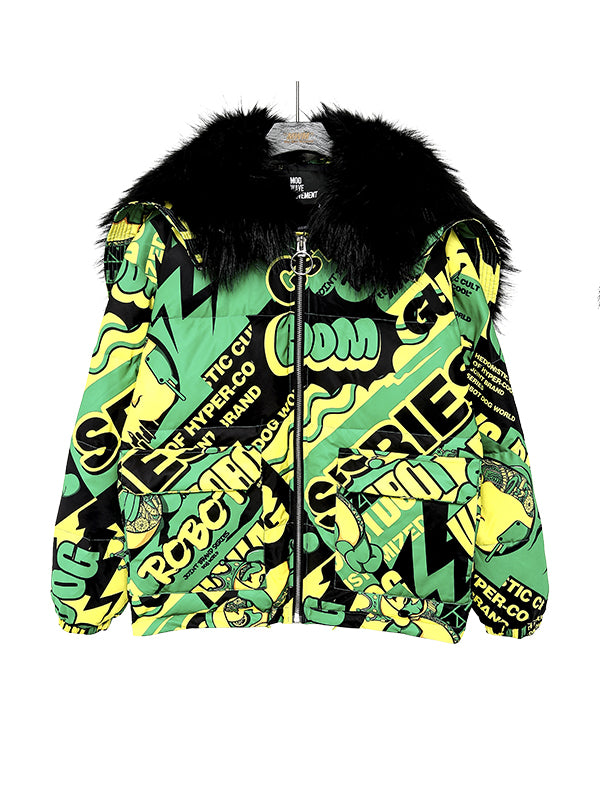 MULTI-COLORED PUFFER COAT
